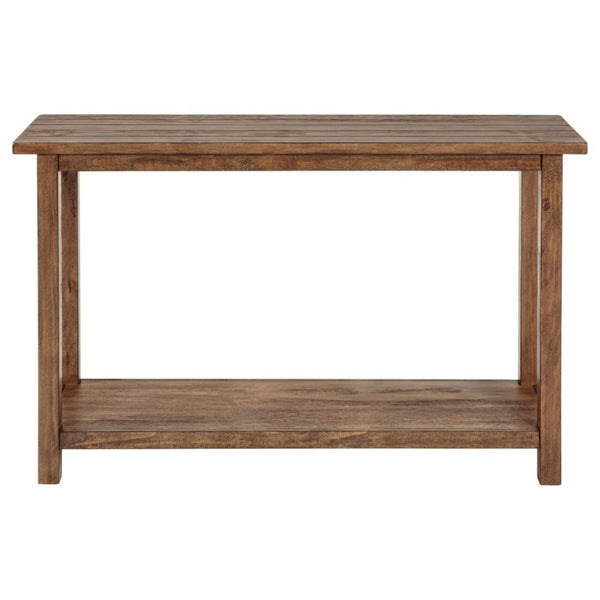 English Elm Castleton Rustic Entryway Console Table with Open Shelf and Distressed Wood Finish B2777P535871
