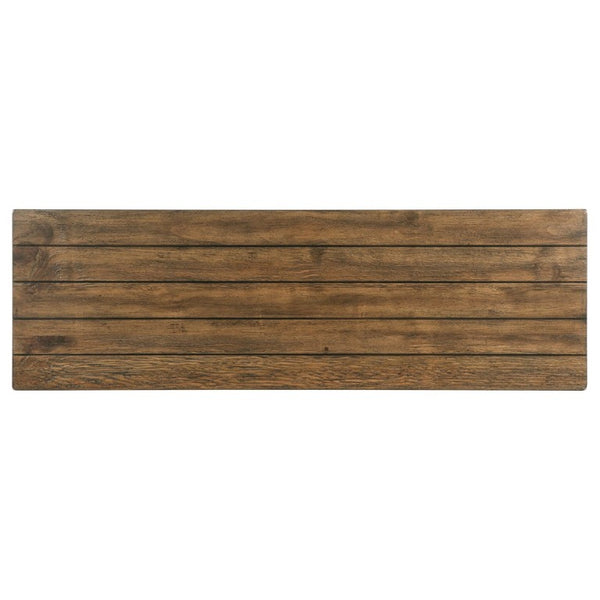 English Elm Castleton Rustic Entryway Console Table with Open Shelf and Distressed Wood Finish B2777P535871