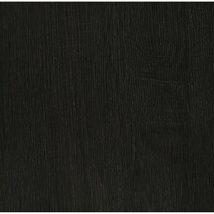 English Elm Dark Charcoal Round End Table with Black Nickel Frame and Lower Display Shelf B2777P535875