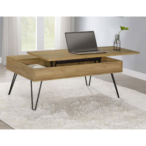 English Elm Amara Lift Top Coffee Table with Hidden Storage and Hairpin Legs for Modern Living B2777P535876
