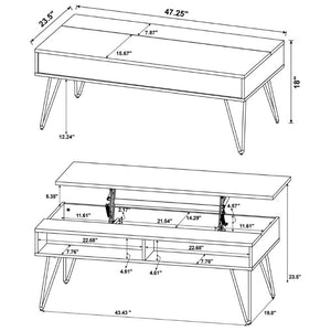 English Elm Amara Lift Top Coffee Table with Hidden Storage and Hairpin Legs for Modern Living B2777P535876