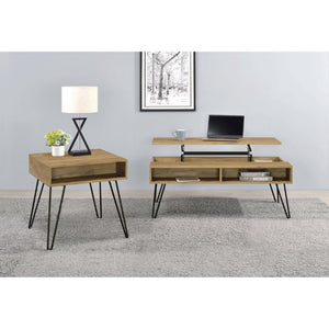 English Elm Amara Lift Top Coffee Table with Hidden Storage and Hairpin Legs for Modern Living B2777P535876