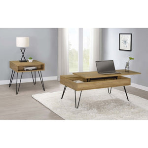 English Elm Amara Lift Top Coffee Table with Hidden Storage and Hairpin Legs for Modern Living B2777P535876