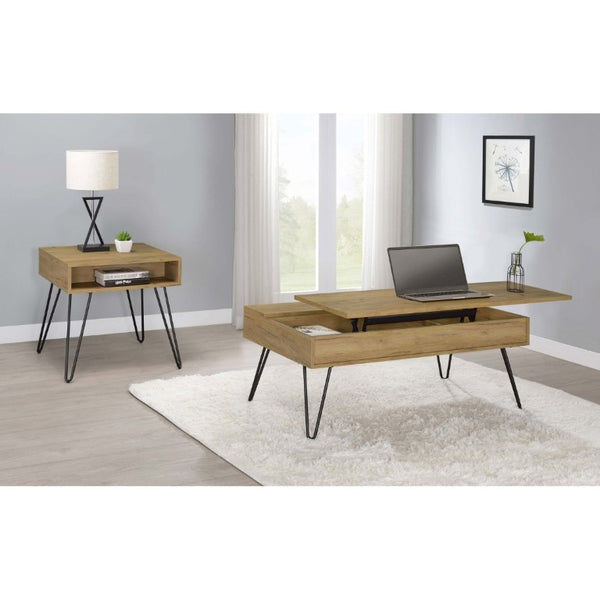 English Elm Amara Lift Top Coffee Table with Hidden Storage and Hairpin Legs for Modern Living B2777P535876