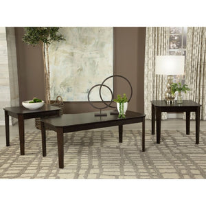 English Elm Amaro Mid-Century 3 Piece Living Room Table Set with Slim Tapered Legs Dark Finish B2777P535880