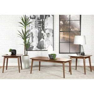 English Elm Eleanore Walnut Veneer 3 Piece Mid Century Living Room Coffee and End Table Set B2777P535881