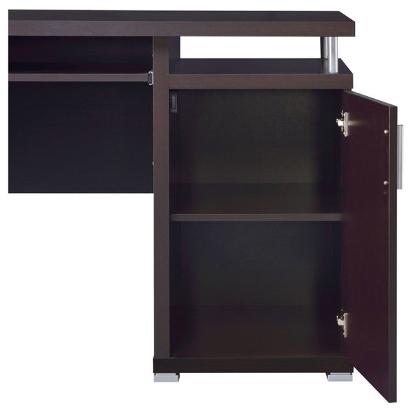 English Elm Rochelle Two Drawer Computer Desk Warm Wood Tone Finish for Home Office Use Cappuccino B2777P535882