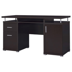 English Elm Rochelle Two Drawer Computer Desk Warm Wood Tone Finish for Home Office Use Cappuccino B2777P535882