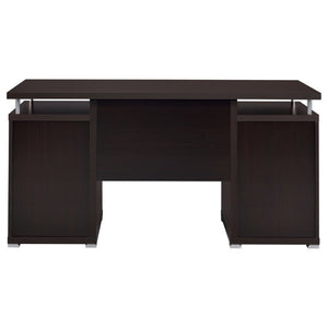 English Elm Rochelle Two Drawer Computer Desk Warm Wood Tone Finish for Home Office Use Cappuccino B2777P535882