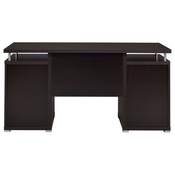 English Elm Rochelle Two Drawer Computer Desk Warm Wood Tone Finish for Home Office Use Cappuccino B2777P535882