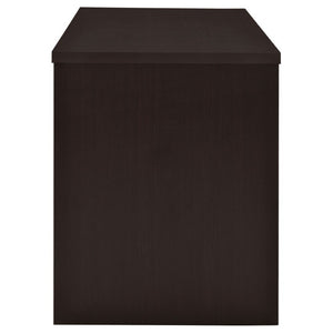 English Elm Cappuccino Finish Reversible Writing Desk with File Drawer for Modern Home Office Brown B2777P535884