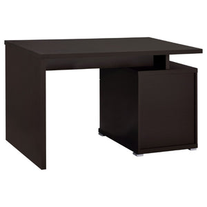 English Elm Cappuccino Finish Reversible Writing Desk with File Drawer for Modern Home Office Brown B2777P535884