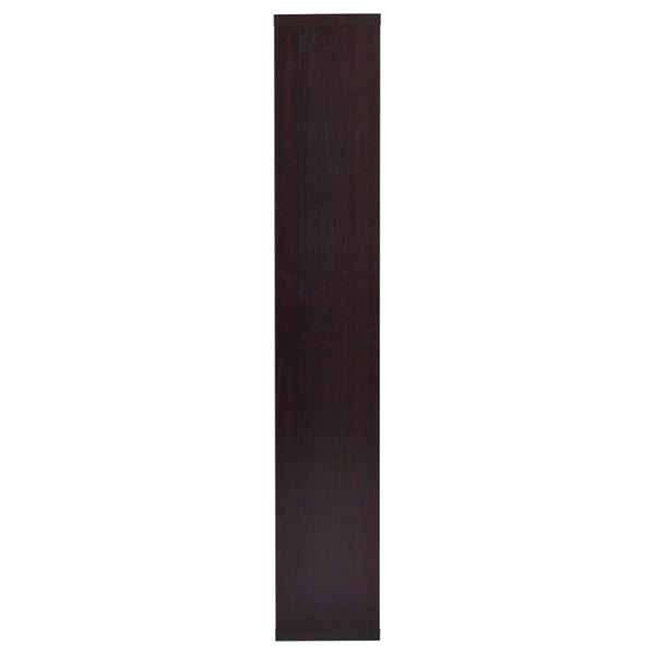 English Elm 8-Shelf Geometric Open Bookcase Tall Display Unit for Living Room or Home Library Cappuccino B2777P535887
