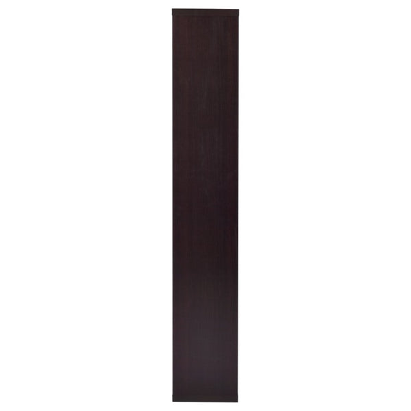 English Elm 8-Shelf Geometric Open Bookcase Tall Display Unit for Living Room or Home Library Cappuccino B2777P535887