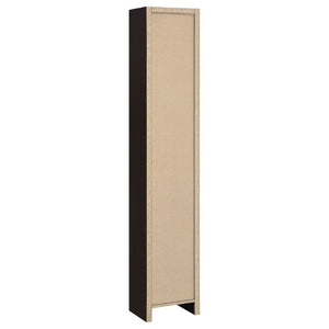English Elm Cappuccino Finish Nine Shelf Tall Narrow Bookcase for Home Office or Living Room B2777P535889