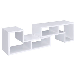 English Elm White Convertible L-Shaped Bookcase Set Two-Piece Open Cubby Media Console Modern B2777P535891
