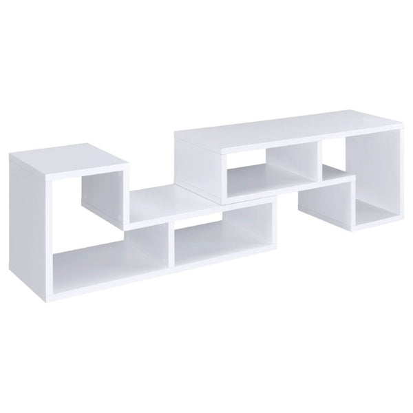 English Elm White Convertible L-Shaped Bookcase Set Two-Piece Open Cubby Media Console Modern B2777P535891