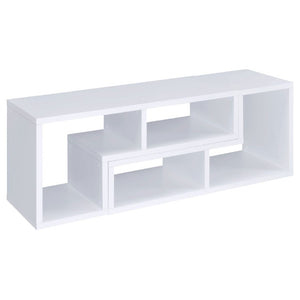 English Elm White Convertible L-Shaped Bookcase Set Two-Piece Open Cubby Media Console Modern B2777P535891