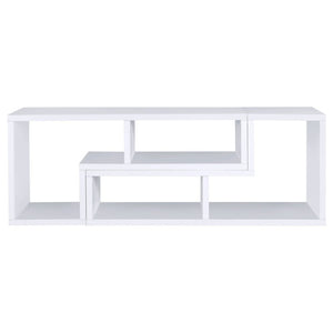 English Elm White Convertible L-Shaped Bookcase Set Two-Piece Open Cubby Media Console Modern B2777P535891