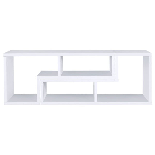 English Elm White Convertible L-Shaped Bookcase Set Two-Piece Open Cubby Media Console Modern B2777P535891