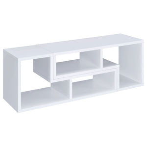 English Elm White Convertible L-Shaped Bookcase Set Two-Piece Open Cubby Media Console Modern B2777P535891
