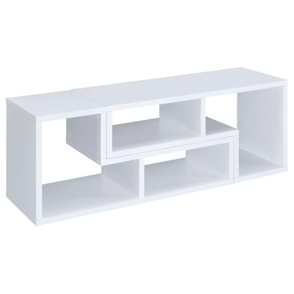 English Elm White Convertible L-Shaped Bookcase Set Two-Piece Open Cubby Media Console Modern B2777P535891
