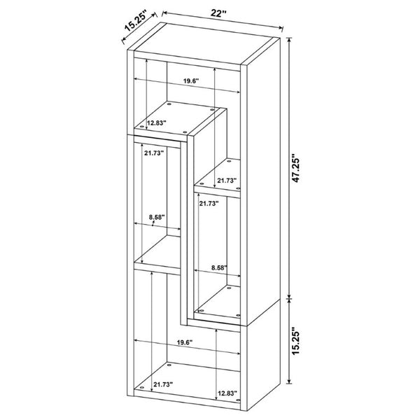 English Elm White Convertible L-Shaped Bookcase Set Two-Piece Open Cubby Media Console Modern B2777P535891