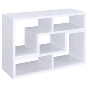 English Elm White Convertible L-Shaped Bookcase Set Two-Piece Open Cubby Media Console Modern B2777P535891