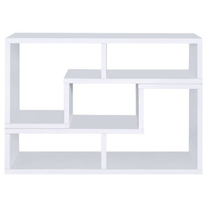 English Elm White Convertible L-Shaped Bookcase Set Two-Piece Open Cubby Media Console Modern B2777P535891