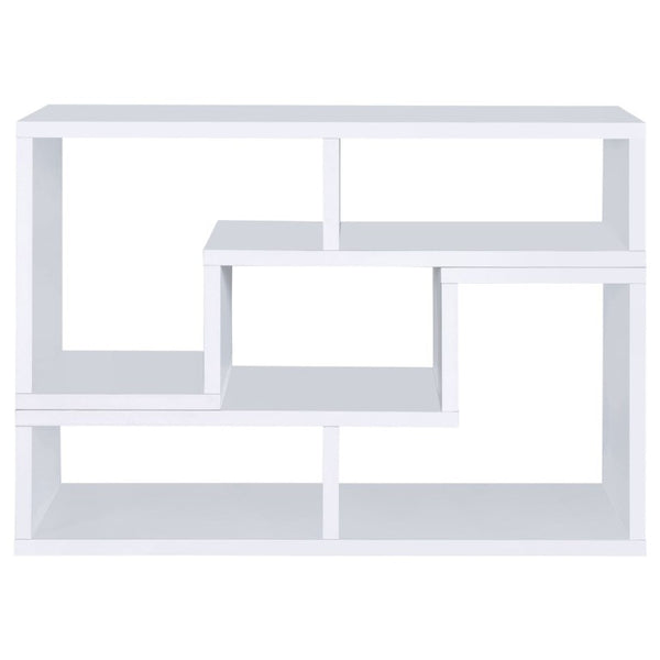 English Elm White Convertible L-Shaped Bookcase Set Two-Piece Open Cubby Media Console Modern B2777P535891