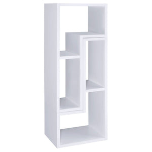 English Elm White Convertible L-Shaped Bookcase Set Two-Piece Open Cubby Media Console Modern B2777P535891
