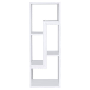 English Elm White Convertible L-Shaped Bookcase Set Two-Piece Open Cubby Media Console Modern B2777P535891