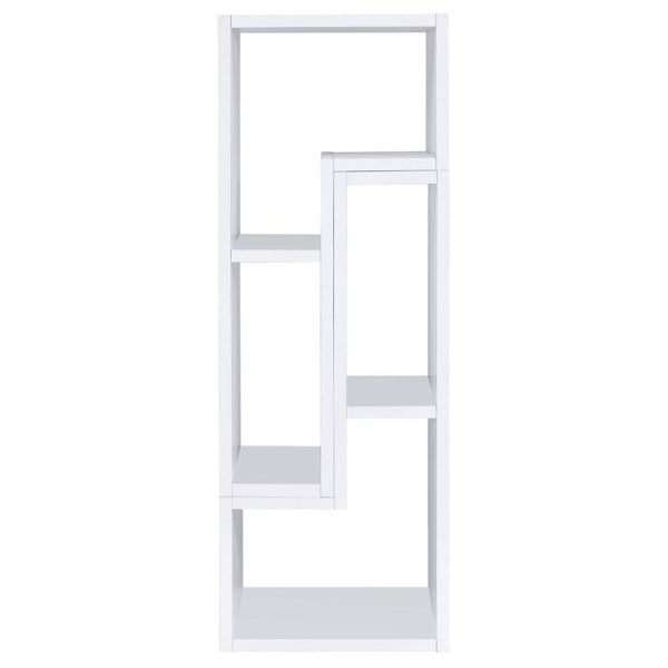 English Elm White Convertible L-Shaped Bookcase Set Two-Piece Open Cubby Media Console Modern B2777P535891