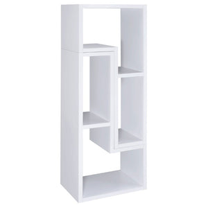 English Elm White Convertible L-Shaped Bookcase Set Two-Piece Open Cubby Media Console Modern B2777P535891