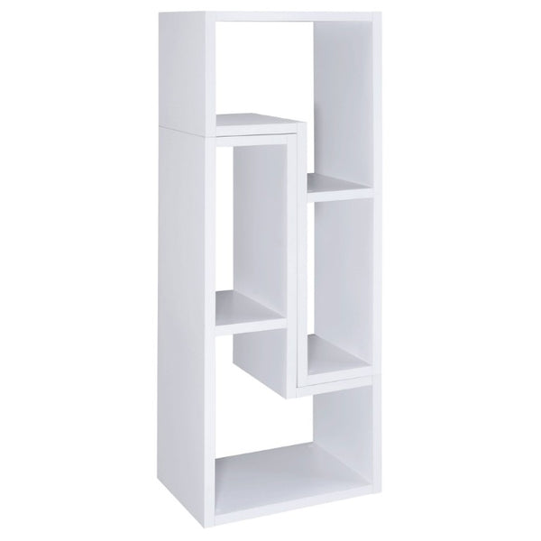 English Elm White Convertible L-Shaped Bookcase Set Two-Piece Open Cubby Media Console Modern B2777P535891