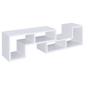 English Elm White Convertible L-Shaped Bookcase Set Two-Piece Open Cubby Media Console Modern B2777P535891