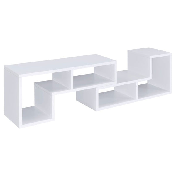English Elm White Convertible L-Shaped Bookcase Set Two-Piece Open Cubby Media Console Modern B2777P535891
