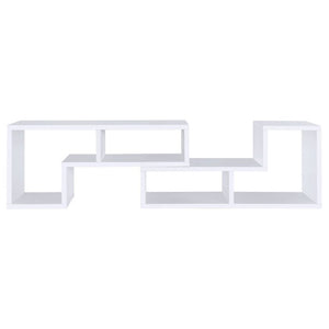 English Elm White Convertible L-Shaped Bookcase Set Two-Piece Open Cubby Media Console Modern B2777P535891