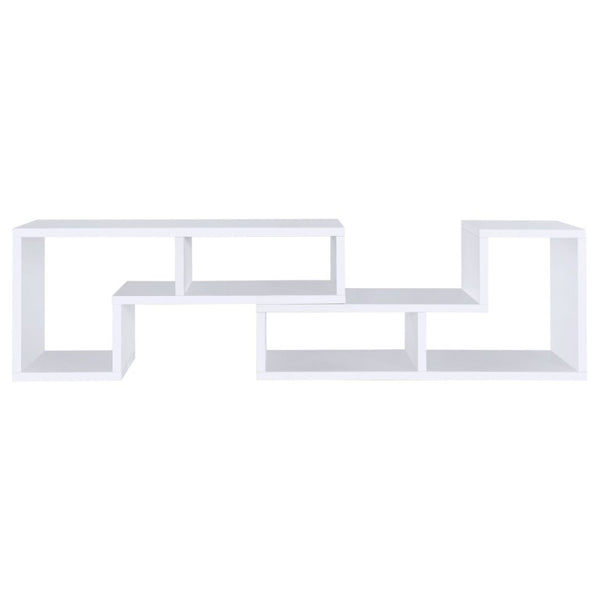 English Elm White Convertible L-Shaped Bookcase Set Two-Piece Open Cubby Media Console Modern B2777P535891