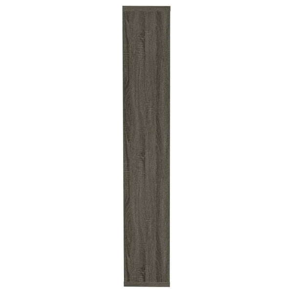 English Elm 8-Shelf Geometric Open Bookcase Tall Display Unit for Living Room or Home Library Grey B2777P535892