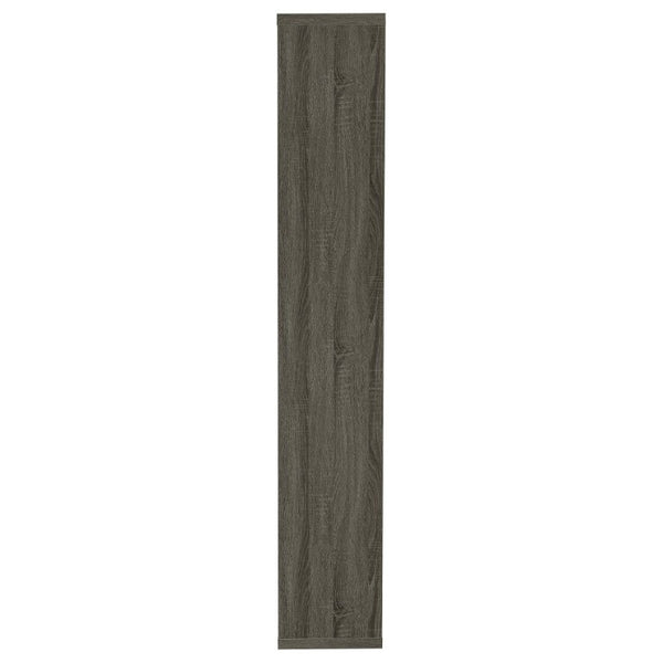 English Elm 8-Shelf Geometric Open Bookcase Tall Display Unit for Living Room or Home Library Grey B2777P535892