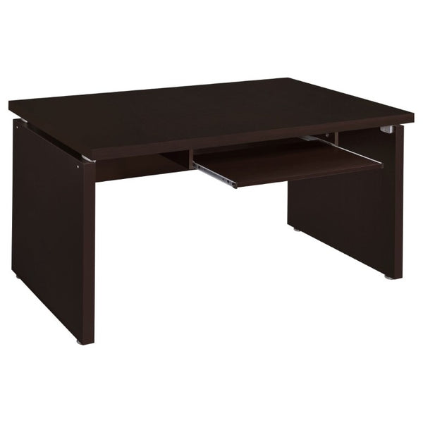 English Elm Cappuccino Finish Home Office Desk with Keyboard Shelf Rolling File Drawer Storage B2777P535897