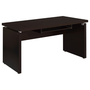 English Elm Cappuccino Finish Home Office Desk with Keyboard Shelf Rolling File Drawer Storage B2777P535897
