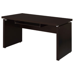 English Elm Cappuccino Finish Home Office Desk with Keyboard Shelf Rolling File Drawer Storage B2777P535897
