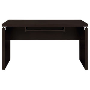 English Elm Cappuccino Finish Home Office Desk with Keyboard Shelf Rolling File Drawer Storage B2777P535897