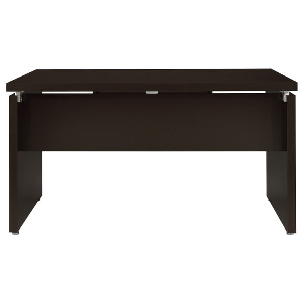 English Elm Cappuccino Finish Home Office Desk with Keyboard Shelf Rolling File Drawer Storage B2777P535897