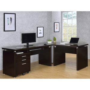 English Elm Cappuccino Finish 3 Drawer File Cabinet with Casters for Home Office Storage B2777P535898