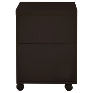 English Elm Cappuccino Finish 3 Drawer File Cabinet with Casters for Home Office Storage B2777P535898