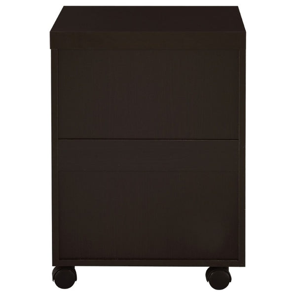 English Elm Cappuccino Finish 3 Drawer File Cabinet with Casters for Home Office Storage B2777P535898