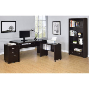 English Elm Maureen Five Shelf Tall Bookcase with Bottom Drawer in Warm Cappuccino Finish B2777P535899
